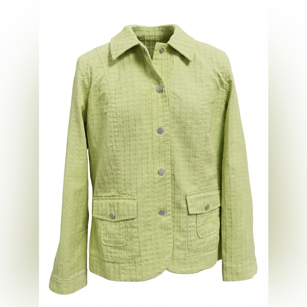 Coldwater Creek Light Green Quilted Look Cotton Jacket